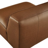Dune Upholstered Vegan Leather Modular Armless Chair in Coffee
