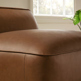 Dune Upholstered Vegan Leather Modular Armless Chair in Coffee