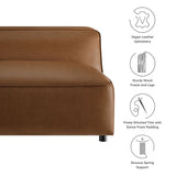 Dune Upholstered Vegan Leather Modular Armless Chair in Coffee