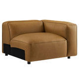 Dune Upholstered Vegan Leather Modular Right Armchair in Camel