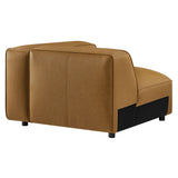 Dune Upholstered Vegan Leather Modular Right Armchair in Camel