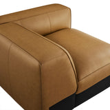 Dune Upholstered Vegan Leather Modular Right Armchair in Camel