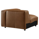 Dune Upholstered Vegan Leather Modular Right Armchair in Coffee