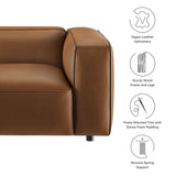 Dune Upholstered Vegan Leather Modular Right Armchair in Coffee
