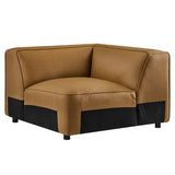 Dune Upholstered Vegan Leather Modular Corner Chair in Camel