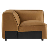 Dune Upholstered Vegan Leather Modular Corner Chair in Camel