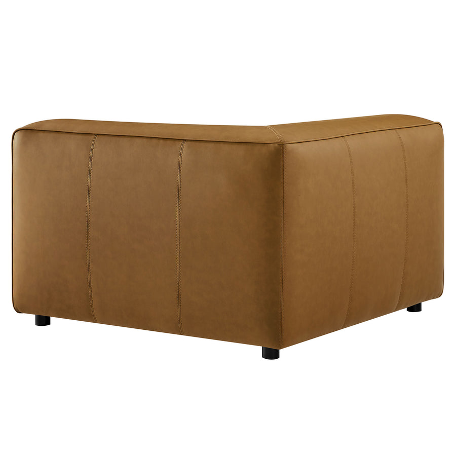 Dune Upholstered Vegan Leather Modular Corner Chair in Camel