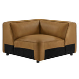 Dune Upholstered Vegan Leather Modular Corner Chair in Camel