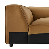 Dune Upholstered Vegan Leather Modular Corner Chair in Camel