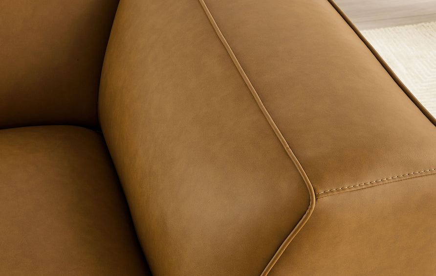 Dune Upholstered Vegan Leather Modular Corner Chair in Camel