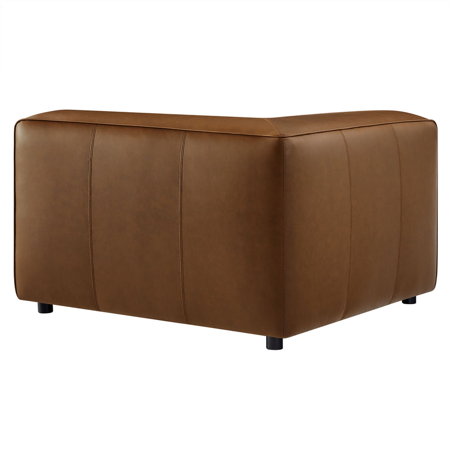 Dune Upholstered Vegan Leather Modular Corner Chair in Coffee