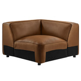 Dune Upholstered Vegan Leather Modular Corner Chair in Coffee