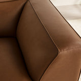 Dune Upholstered Vegan Leather Modular Corner Chair in Coffee