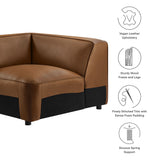 Dune Upholstered Vegan Leather Modular Corner Chair in Coffee