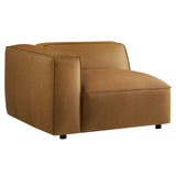 Dune Upholstered Vegan Leather Modular Left Armchair in Camel