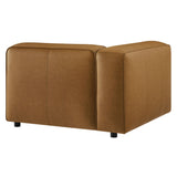 Dune Upholstered Vegan Leather Modular Left Armchair in Camel