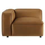 Dune Upholstered Vegan Leather Modular Left Armchair in Camel