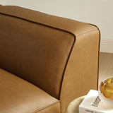 Dune Upholstered Vegan Leather Modular Left Armchair in Camel