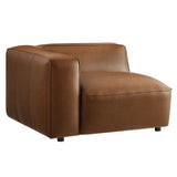 Dune Upholstered Vegan Leather Modular Left Armchair in Coffee