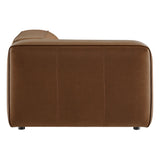 Dune Upholstered Vegan Leather Modular Left Armchair in Coffee