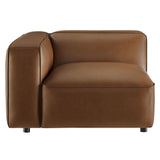 Dune Upholstered Vegan Leather Modular Left Armchair in Coffee