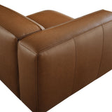Dune Upholstered Vegan Leather Modular Left Armchair in Coffee
