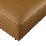 Dune Upholstered Vegan Leather Ottoman in Camel