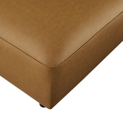 Auren Upholstered Vegan Leather Ottoman by Furniture For America
