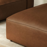 Dune Upholstered Vegan Leather Ottoman in Coffee