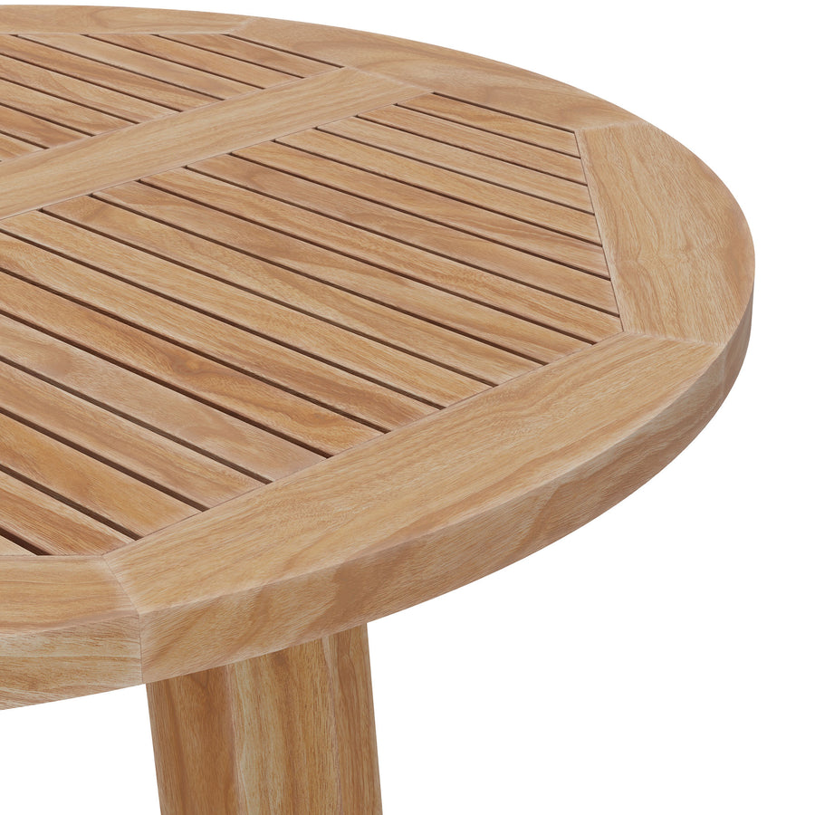 Camden 36" Outdoor Patio Teak Wood Bar Table in Natural