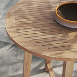 Camden 36" Outdoor Patio Teak Wood Bar Table in Natural