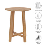 Camden 36" Outdoor Patio Teak Wood Bar Table in Natural