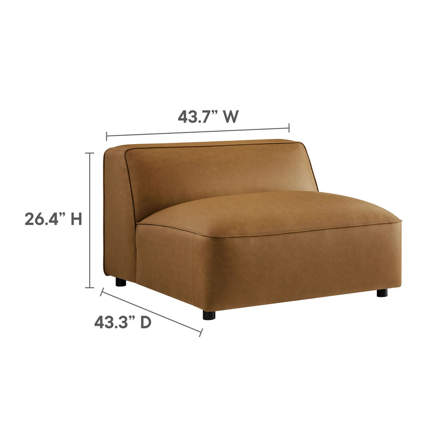 Dune 4-Piece Vegan Leather Modular Sofa Set in Camel