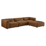 Dune 4-Piece Vegan Leather Modular Sofa Set in Coffee
