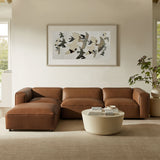 Dune 4-Piece Vegan Leather Modular Sofa Set in Coffee