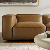 Dune 5-Piece Upholstered Vegan Leather Modular L-Shaped Sofa in Camel
