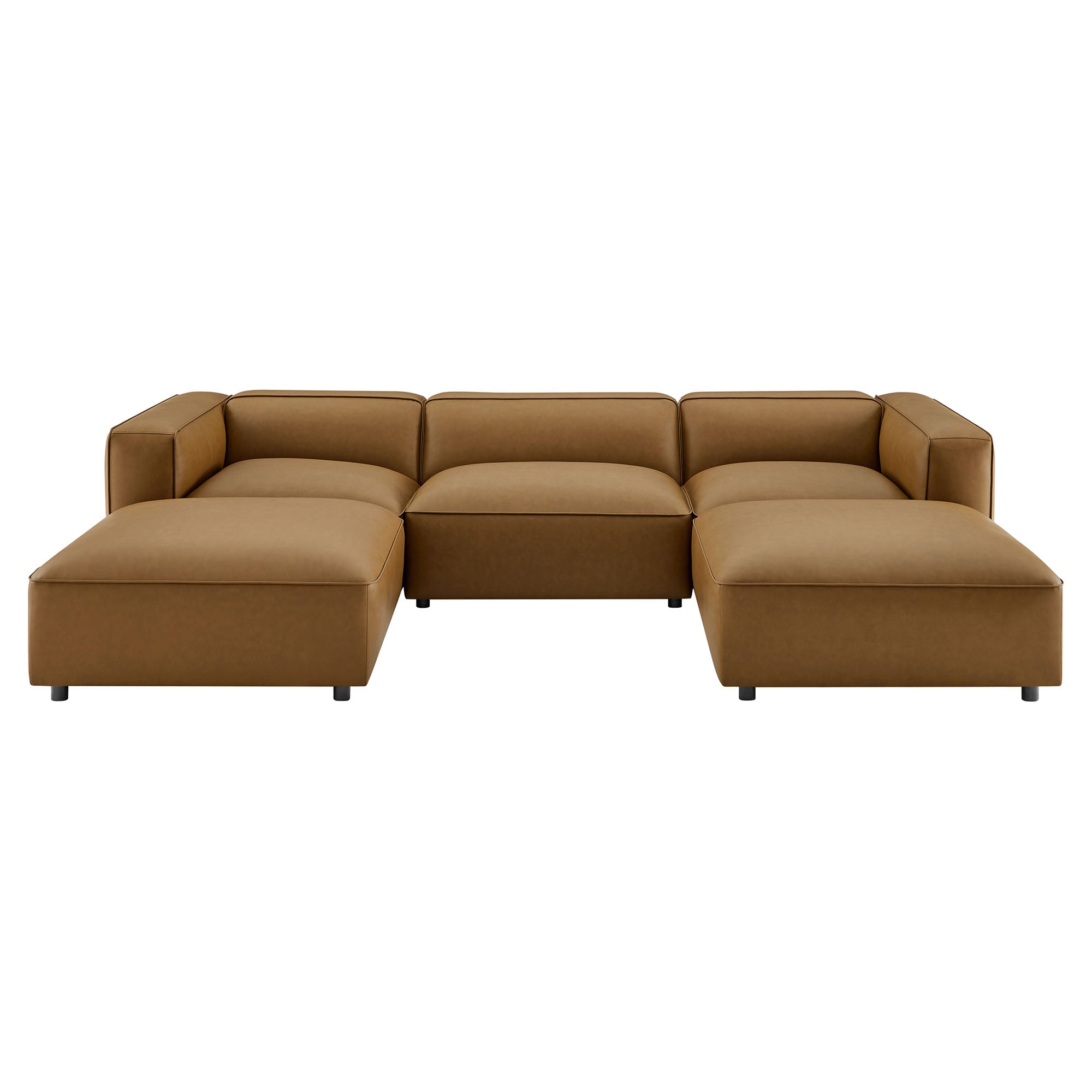 Auren 5-Piece Upholstered Vegan Leather Modular U-Shaped Sofa by Furniture for America
