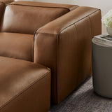 Dune 5-Piece Upholstered Vegan Leather Modular U-Shaped Sofa in Coffee