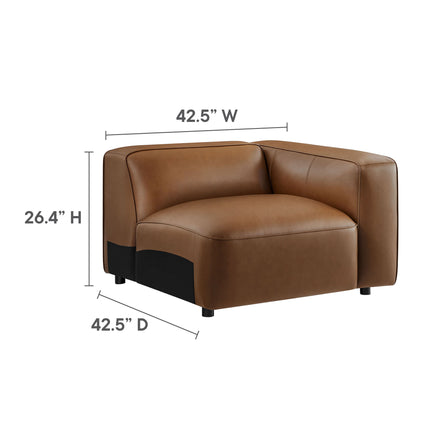 Auren 5-Piece Upholstered Vegan Leather Modular U-Shaped Sofa in Coffee