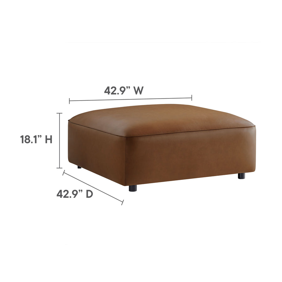 Dune 5-Piece Upholstered Vegan Leather Modular U-Shaped Sofa in Coffee