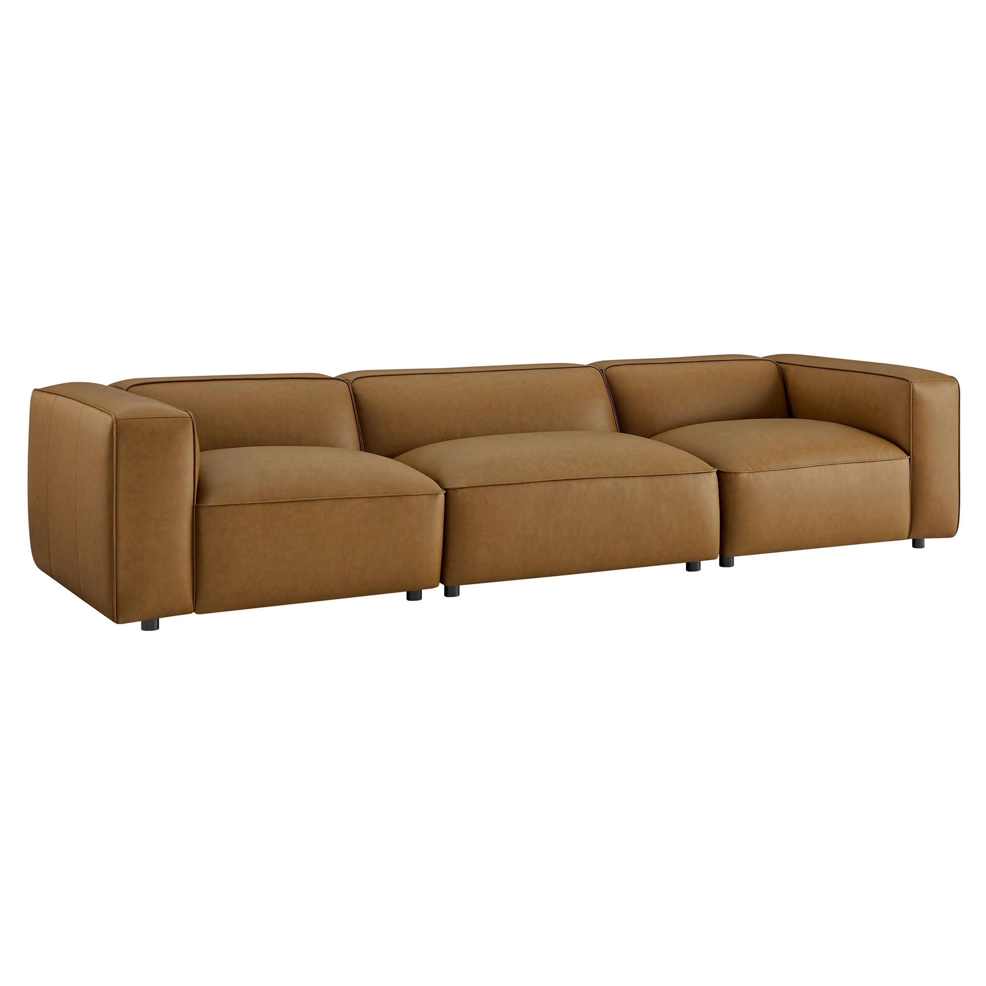 Auren 3-Piece Upholstered Vegan Leather Modular Sofa by Furniture for America