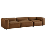 Dune 3-Piece Upholstered Vegan Leather Modular Sofa in Coffee