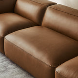 Dune 3-Piece Upholstered Vegan Leather Modular Sofa in Coffee