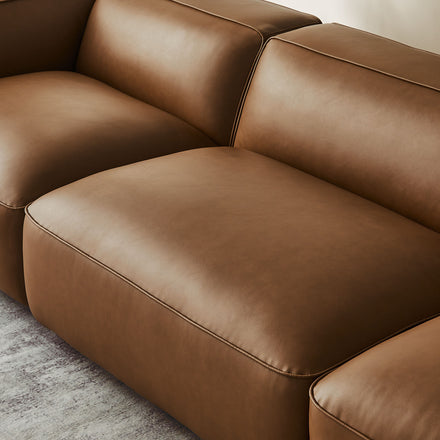 Auren 3-Piece Upholstered Vegan Leather Modular Sofa in Coffee