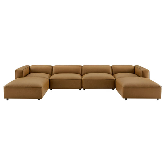 Auren 6-Piece Upholstered Vegan Leather Modular Sofa by Furniture for America