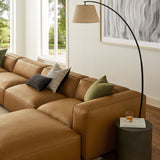 Dune 6-Piece Upholstered Vegan Leather Modular Sofa in Camel
