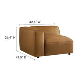 Dune 6-Piece Upholstered Vegan Leather Modular Sofa in Camel