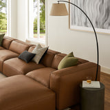 Dune 6-Piece Upholstered Vegan Leather Modular Sofa in Coffee