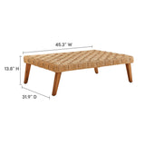 Terra Outdoor Patio Wicker Outdoor Patio Rattan Coffee Table in Natural