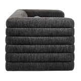Juna Channel Tufted Boucle Upholstered Sofa in Charcoal